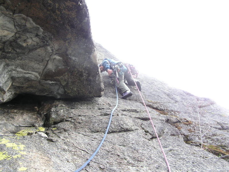 Kyle Flick turning the upper roof on Idiot's Delight.