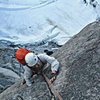 Kyle Flick following pitch 2, Girth Pillar.