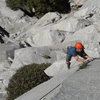 Following the crux pitch on the first continuous ascent.