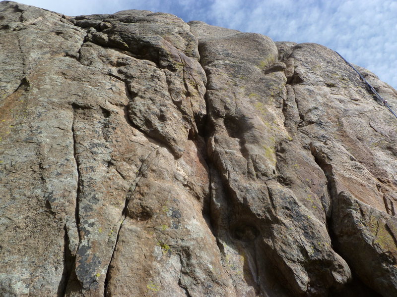 The climb, and the crack, are in the center.