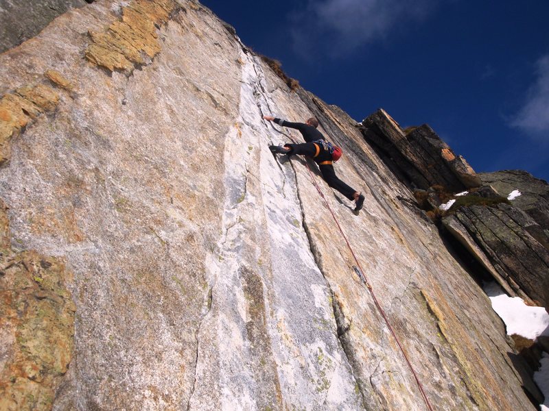 Valerie N in the brilliant 6b crack in the middle sector at Lutersee