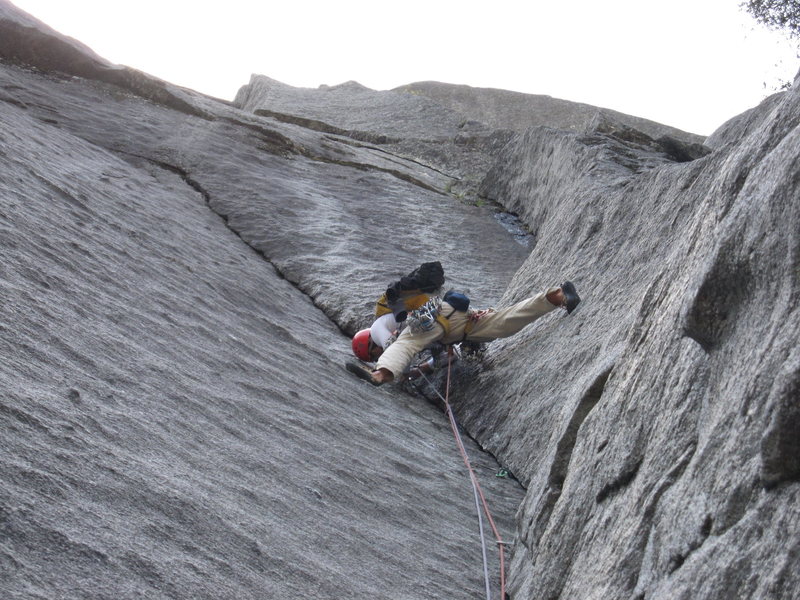 T. Chrudinsky on the 3rd pitch of Silk Road.