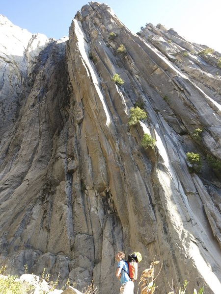 The first pitch is directly above my backpack, the rest of line is obvious.