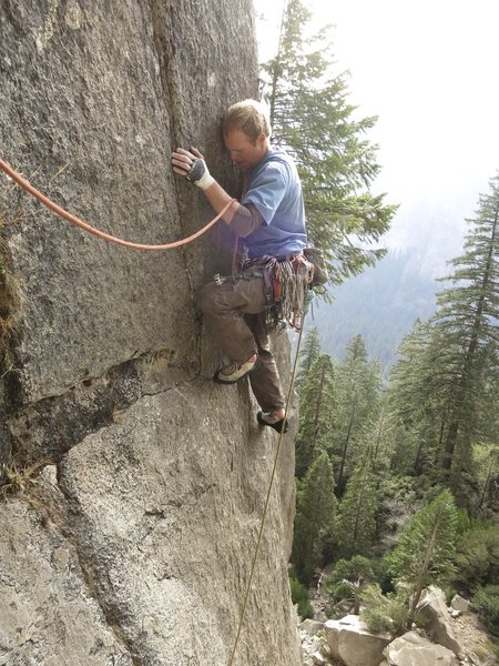 Pitch 2 face traverse. 5.11c.