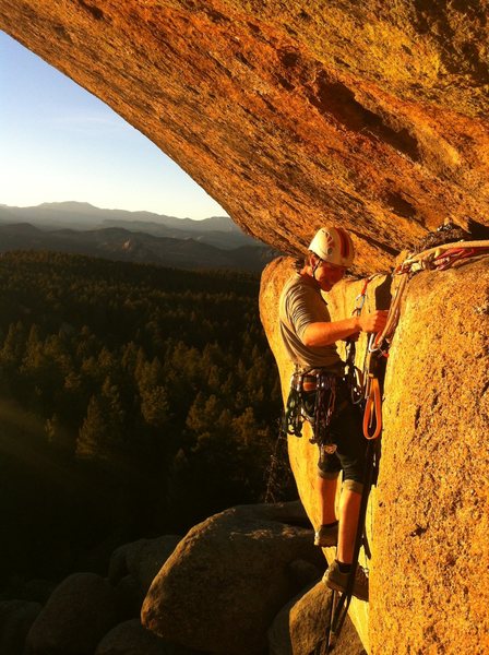 Eddie re-aiding to clean the route during the golden hour. Beautiful evening in the SPlatte.
