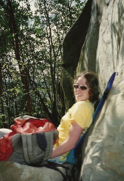 Julia the Viking Queen... on the rock I touched mid-section above, and then it fell.