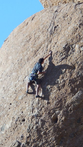 A climber running laps on TR solo, on "Boneyard."