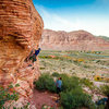 Sport climb at Calico Basin, not sure what the name of the route is, was a 5.8