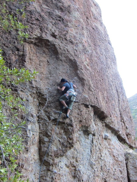 Here is Jenny Le cruising the crux of Imaginarium.