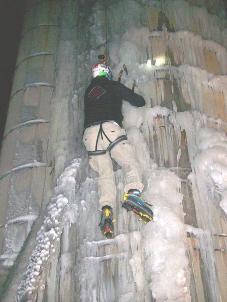 night ice climb