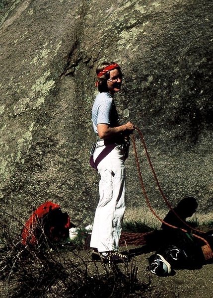 Waiting to climb, South Platte, 1984.