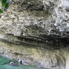 Bottom half of Trench Warfare- 13c.  Follows line of unclipped quickdraws out a roof. 