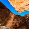 The view from the start of Bait and Tackle. The overhanging boulder behind you provides one of the most amazing perspectives I have had while bouldering.  