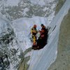 Carl Tobin and I at the 3rd Ice Field bivy with  Denali's stupendous S face. <br>
Charlie Townsend photo.