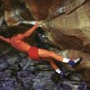 John Long looking burly on the Ripper Traverse (B1), Pueblo Area
<br>

<br>
Photo by John Gill