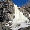 Short mixed options left and right of the ice and a good belay ledge make this a good learning ground - 12/12/2013.