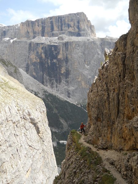 Piz Pordoi and the via ferrata part of the hike off.<br>
<br>
