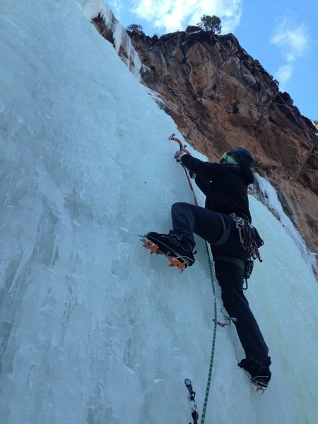 Starting up the falls on 12/19/13.