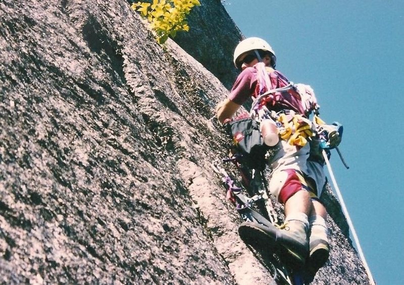 Second pitch of British when we where young and rebolting the old ladders 