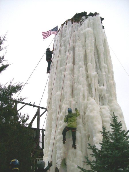 climbing silo ice