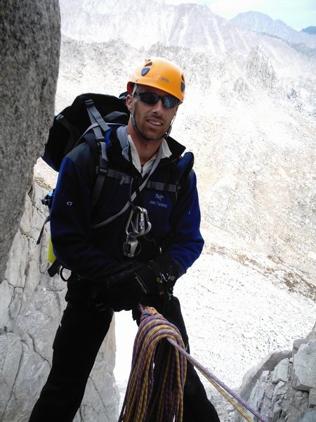 1st Belay on Feather Couloir