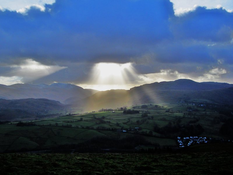 Looking down Saint Johns in The Vale towards Helvellyn Mt