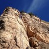 Meaghan nearing the crux. 