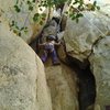 4 year old daughter climbing the chimney.