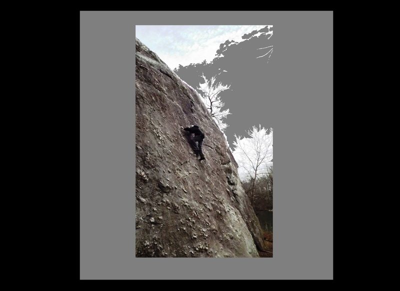 Geoff Fararr, aka Carderock Geoff, picking his way up Nubbin Face on Hades Heights in Dec. 2013 - a routine of his for many decades.  Geoff showed all of us the holds and tricks of this, his local rock, year in and year out, like the seasons.  Now it is up to his friends to keep up his tradition, at least as well as we are able.