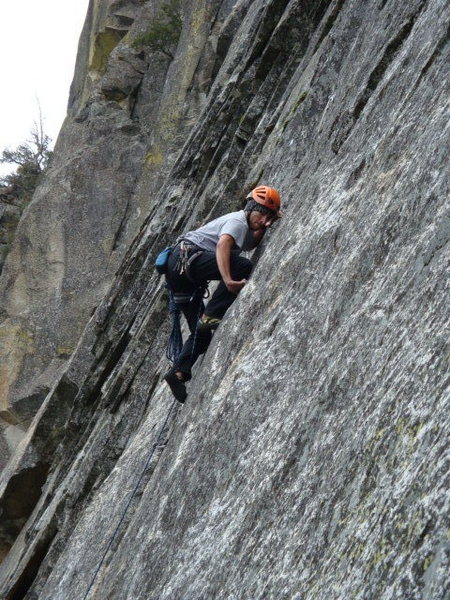 Shay climbing.