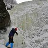 Flaking rope before heading up the left side of Jefferson Slide