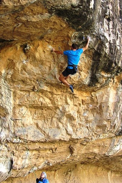 The big-move-if-you're-small to reach the lip of the roof.