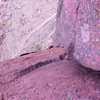 Looking down the final 3rd pitch of Super Slab