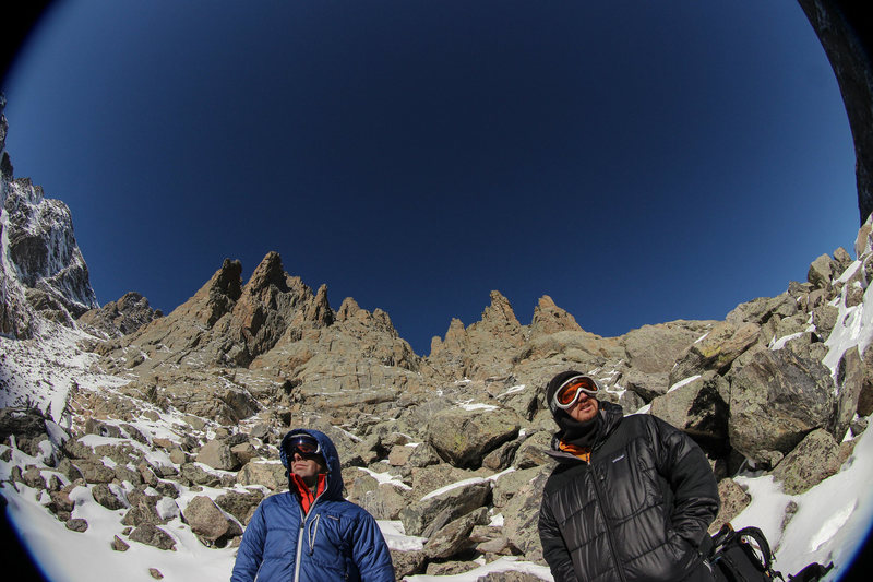 Timmy and I at Sky Pond.  Insert your own caption here. December 2013.  Photo by Aaron LaVanchy.