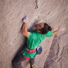 Lonnie Kauk, (the FAist; thanks to Todd Graham for discovering/bolting) "Holey Wars", 13b/c at the Mothership Cliff, ORG.  