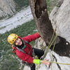 Lucie arriving at the second belay