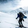 Skiing up the Castner Glacier en route to Triangle Peak. Photo by N.Prusack.