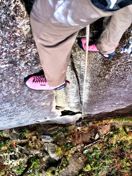 Posted up under the first crux fingers section. 