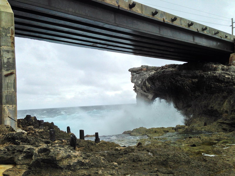 Underneath Glass Window Bridge.