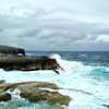 The Queen's Baths getting pummeled by the Atlantic Ocean.