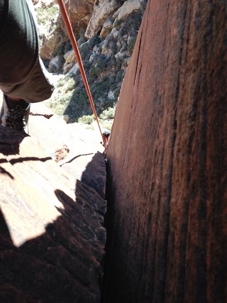 Looking back down 1/3 of the third pitch.