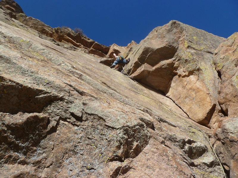 On the second pitch after the crux.