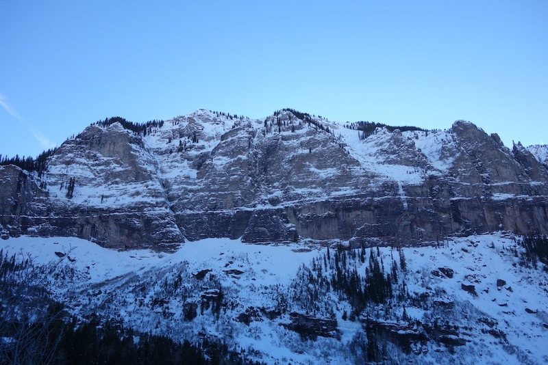 True G.R.I.T. is right in the center of this photograph, you can see the upper ice flow pretty clearly, even from afar. Photo date: 1/16/14.