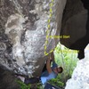 Attempting the V10 start deep in "The Cave".