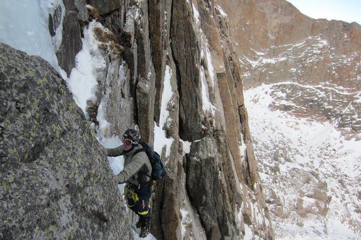 Approaching the belay.  Some great climbing up into here.  Spectacular setting, for sure.