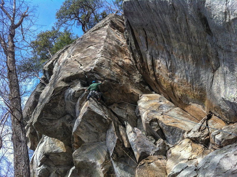 matt in the gear placing crux