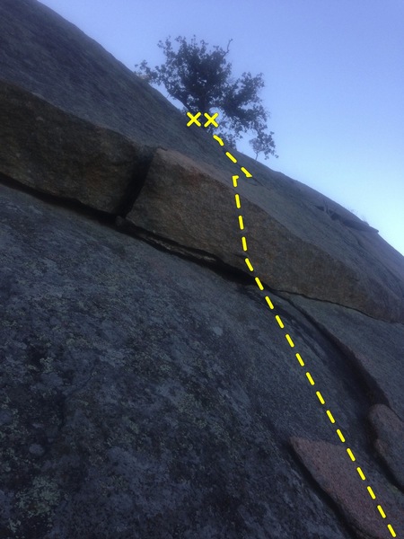 Walter Funkite. You are following a wide #4 size crack above the overlap. It's hard to see in the pick because the yellow dotted line is hiding it.