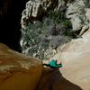 Cody Blair on Shangri-La; a perfect bit of sandstone in an amazing place..