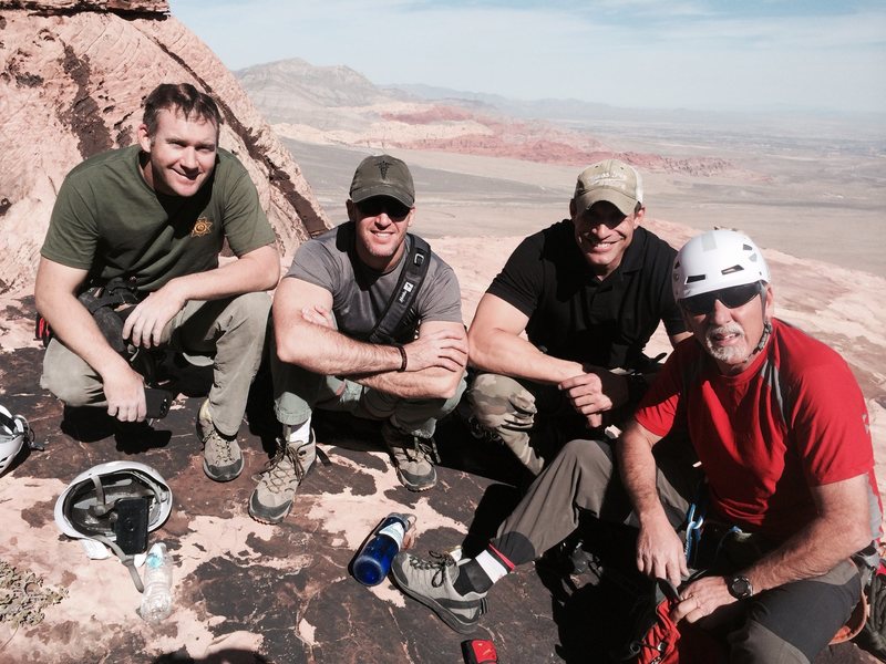 Taking a break at the top of pitch 5.