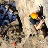 David Reichel climbing Swallowed.